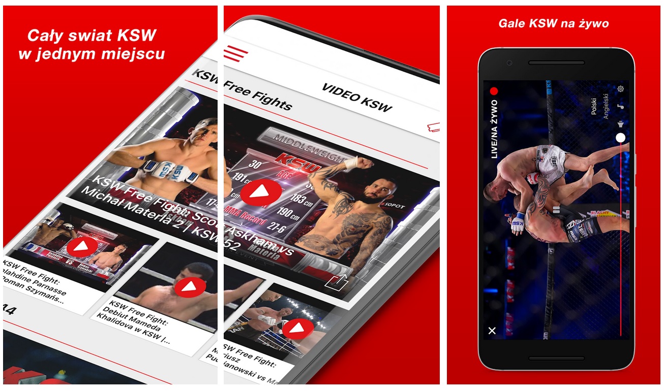 Fot. KSW aplikacja mobilna (screeny)