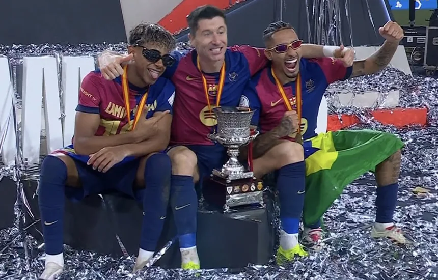 Robert Lewandowski Barcelona trofea