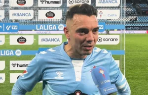 Iago Aspas udziela wywiadu po meczu Celta Vigo - CA Osasuna w La Liga.
