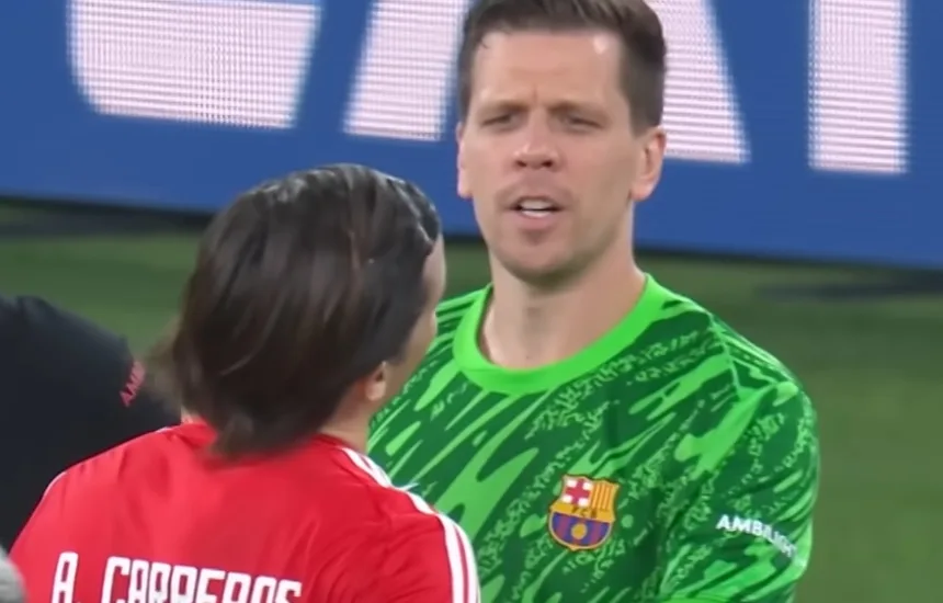 Wojciech Szczęsny w meczu SL Benfica - FC Barcelona