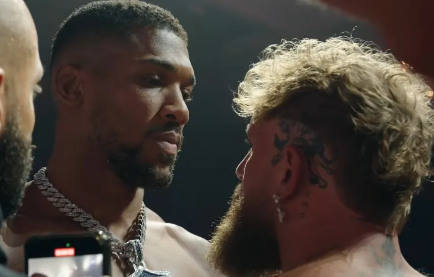 Jake Paul i Anthony Joshua twarzą w twarz podczas face-off przed walką na gali MVP: Jake vs Joshua