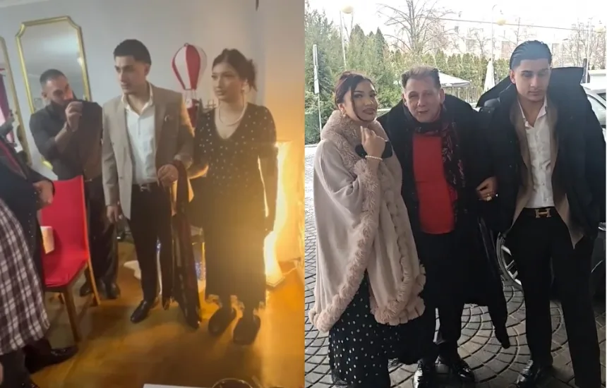 Viki Gabor i młody mężczyzna podczas romskiej ceremonii - nagrania sugerujące ślub artystki