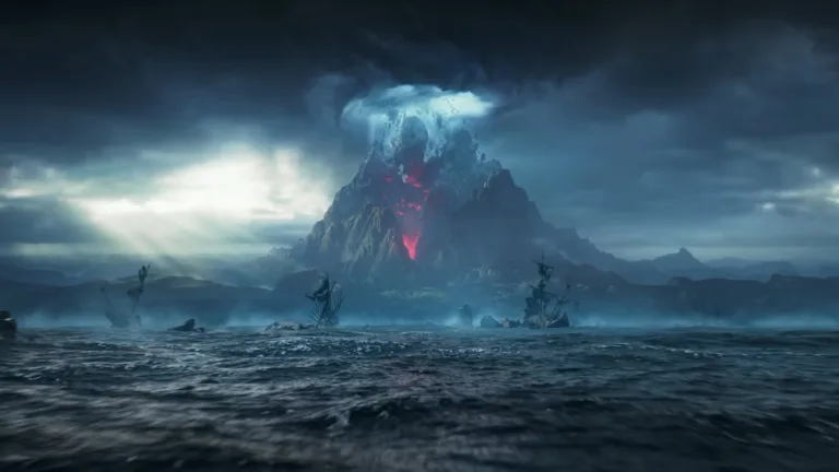 Mroczna wyspa Aeternum w New World MMO - kadr z oficjalnego trailera gry