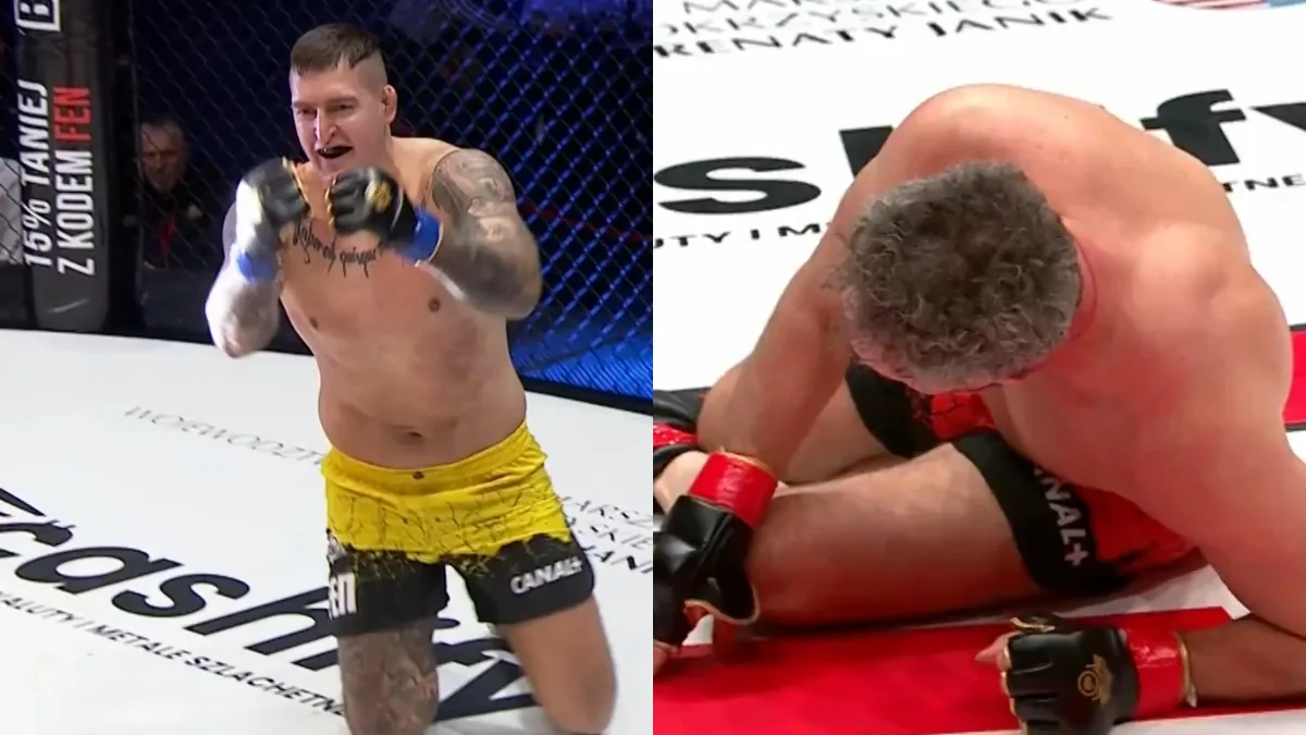 Damian Kostrzewa po nokaucie Alberta Sosnowskiego w walce wieczoru gali FEN 61