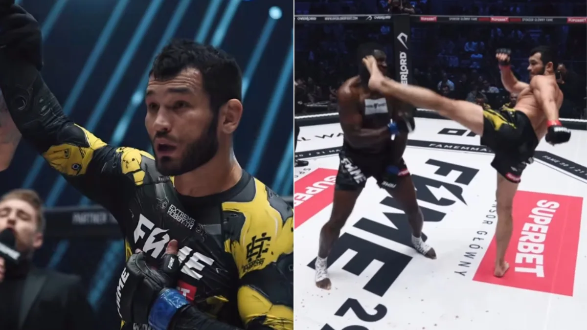 Makhmud Muradov i Izu Ugonoh podczas finałowej walki turnieju S-Class na gali FAME 29