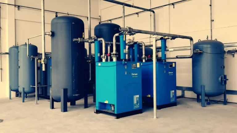 Osuszacz powietrza do sprężarki w przemysłowej instalacji sprężonego powietrza