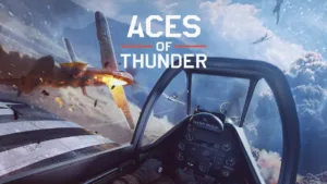 Zrzut ekranu z gry Aces of Thunder na PC przedstawiający widok z kokpitu myśliwca podczas dynamicznej walki powietrznej