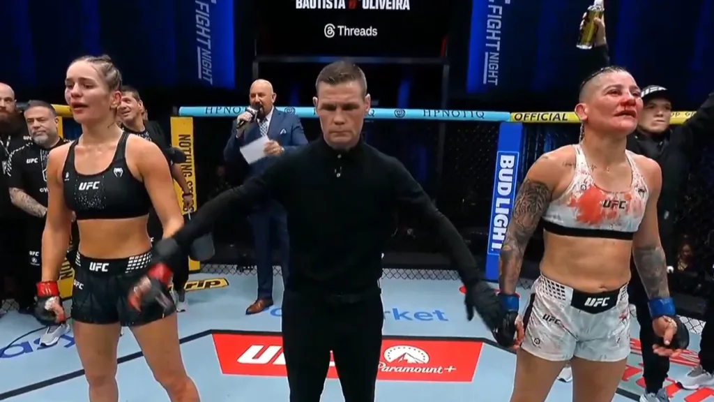 Klaudia Syguła po zwycięskiej walce z Priscilą Cachoeirą na gali UFC Fight Night w Las Vegas