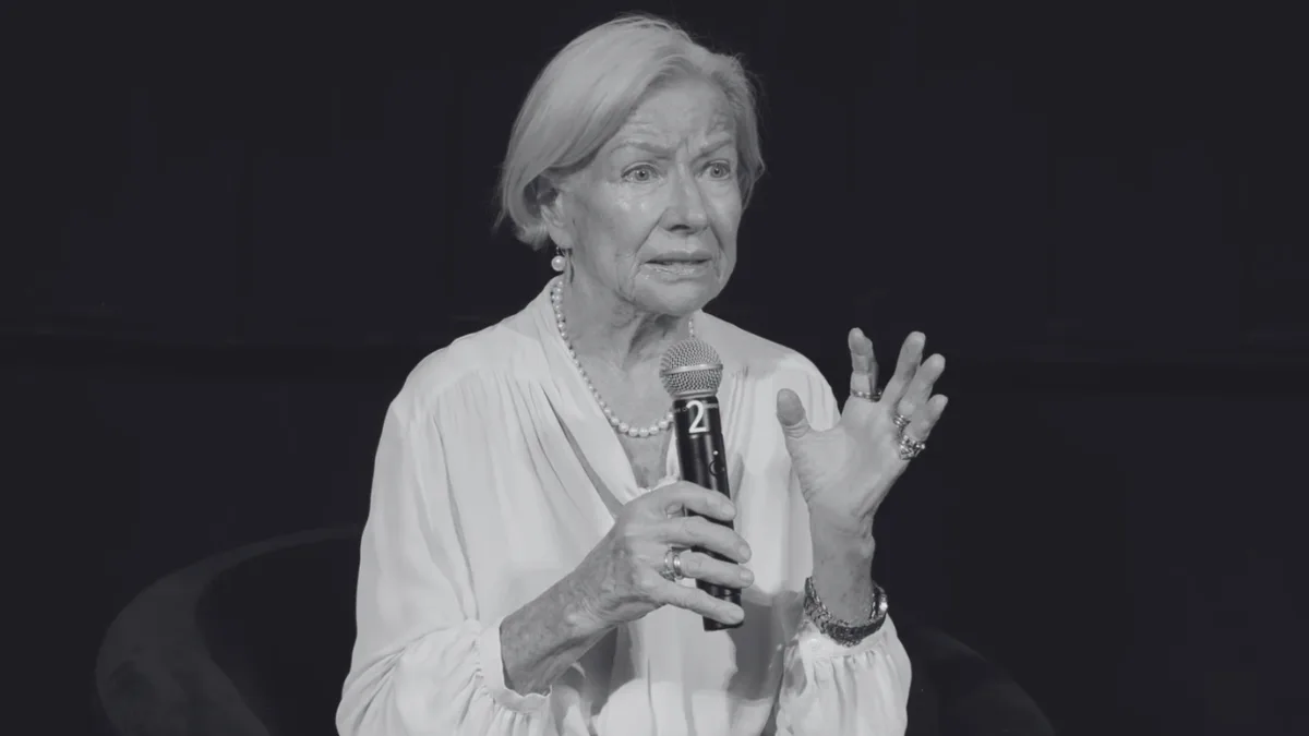 Bożena Dykiel podczas publicznego wystąpienia