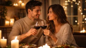 Romantyczna randka w domu przy świecach w Walentynki 2026