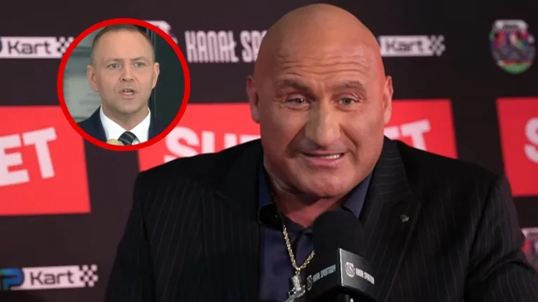 Marcin Najman podczas konferencji prasowej odpowiada na pytanie o walkę z prezydentem Karolem Nawrockim